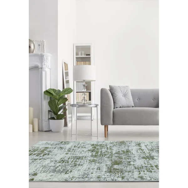 Covor pufos verde modern model abstract geometric Orion Abstract Green 10 mm 80x150 cm ORIO0801500008