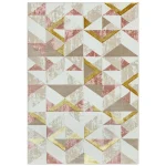 Covor pufos roz modern model abstract geometric Orion Flag Pink 10 mm 120×170 cm ORIO1201700010