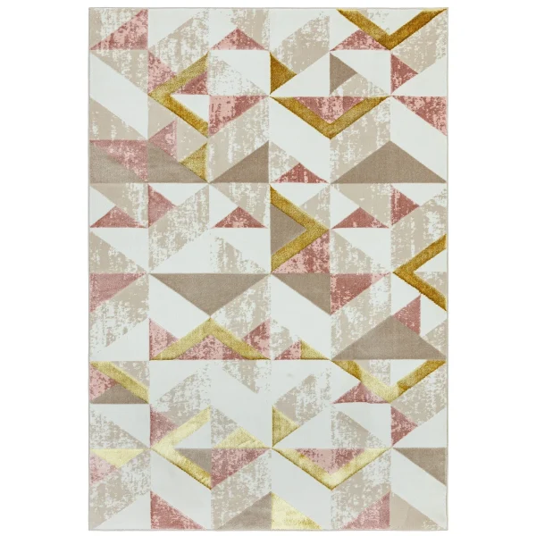 Covor pufos roz modern model abstract geometric Orion Flag Pink 10 mm 80x150 cm ORIO0801500010