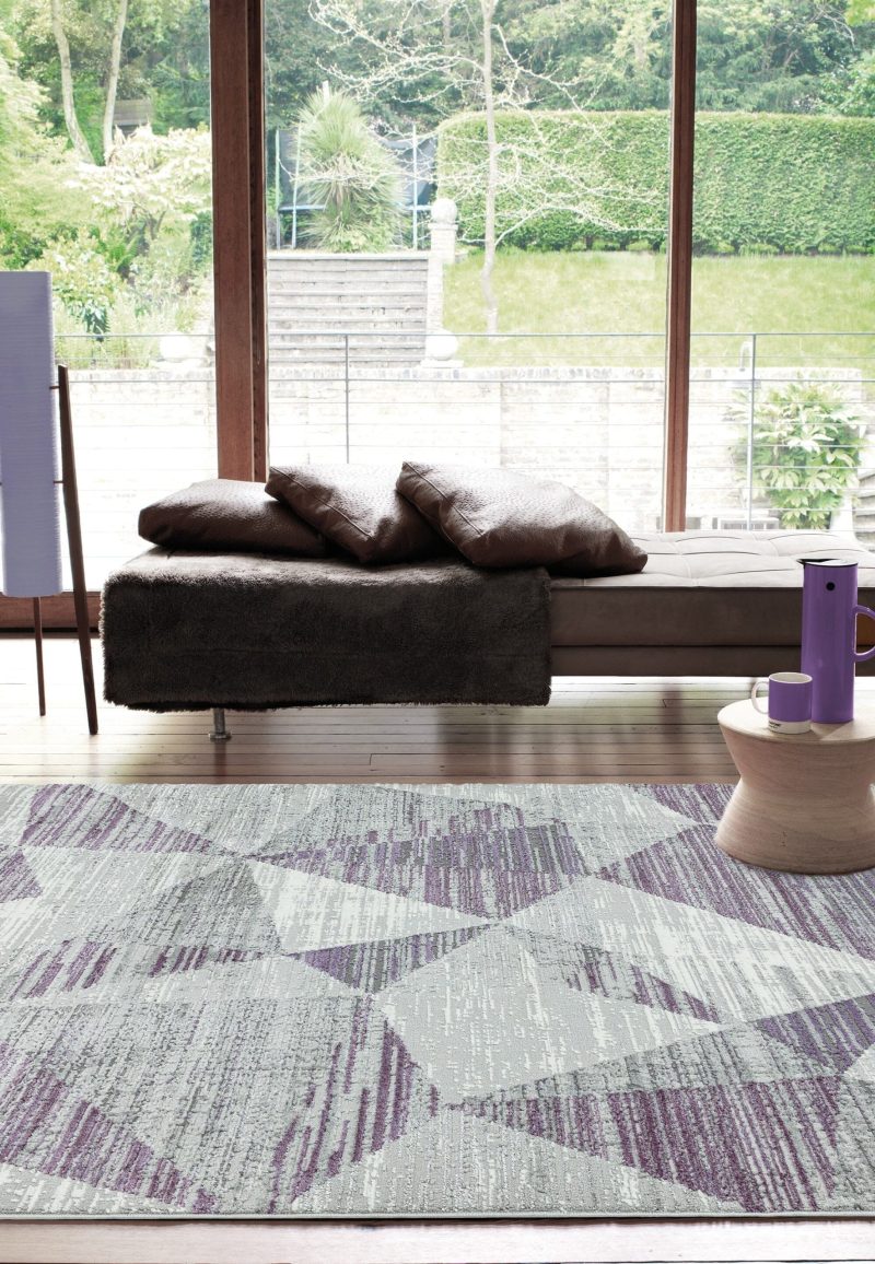 Covor pufos modern model abstract geometric Orion Blocks Heather 10 mm 200x290 cm ORIO2002900013 - imagine 2