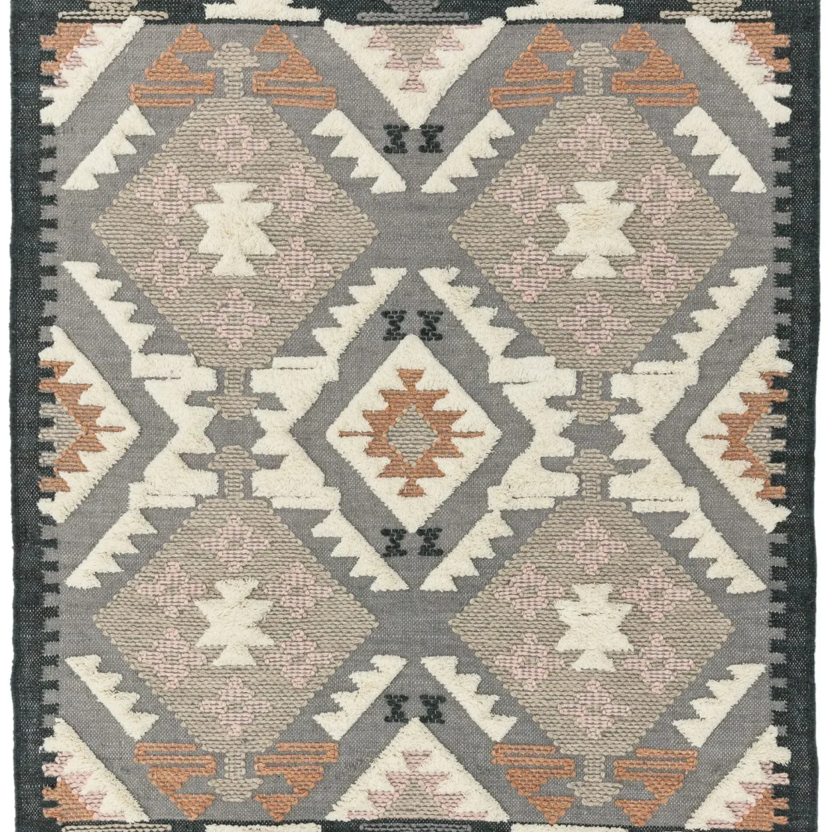 Covor lucrat manual traditional model tribal geometric Paloma Zanzibar 4-20 mm 120x170 cm PALO120170PA01