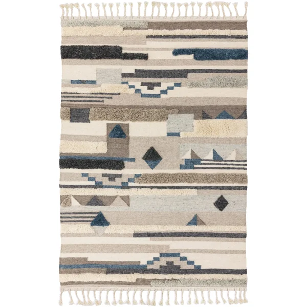 Covor lucrat manual traditional model tribal geometric Paloma Mandalay 4-20 mm 200x290 cm PALO200290PA02