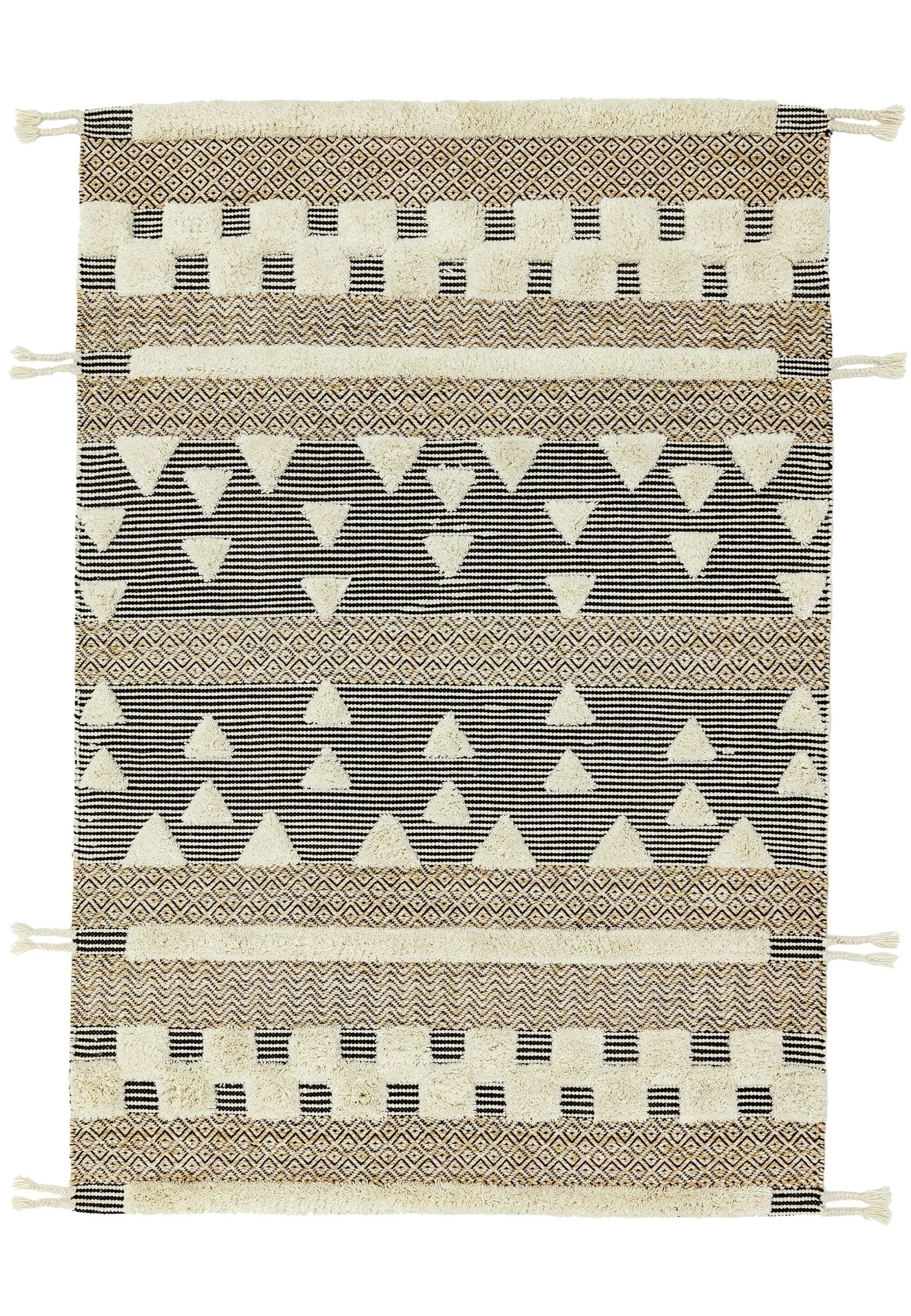 Covor lucrat manual traditional model tribal geometric Paloma Casablanca 4-20 mm 160×230 cm PALO160230PA04