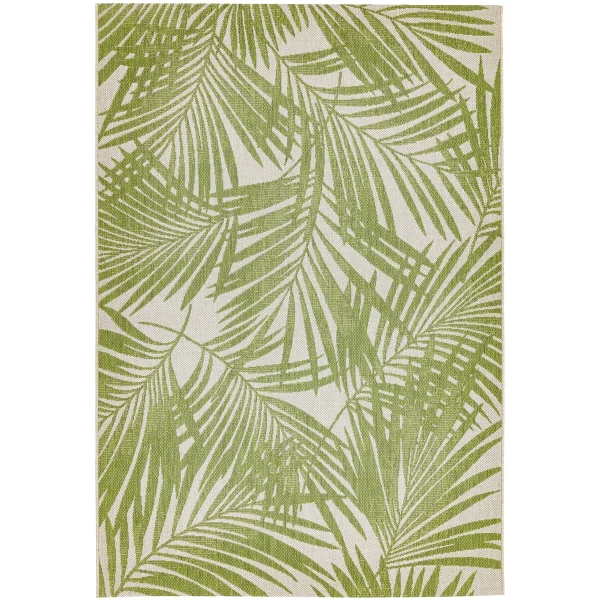 Covor verde modern outdoor model geometric Patio Green Palm 4 mm 80x150 cm PATI0801500015