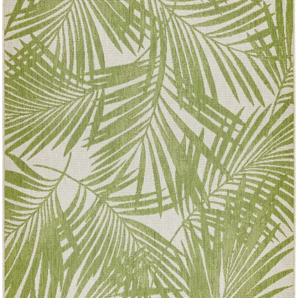 Covor verde modern outdoor model geometric Patio Green Palm 4 mm 80x150 cm PATI0801500015