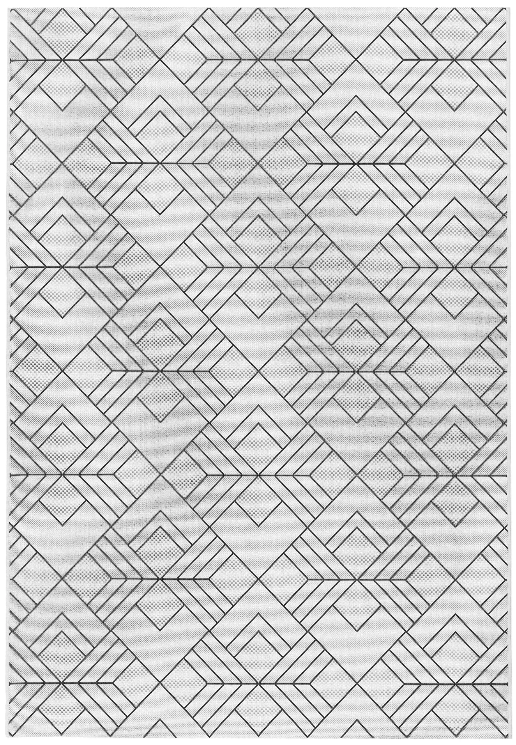 Covor, interior și exterior, nuanță ivory, Asiatic Patio Deco, 120×170 cm