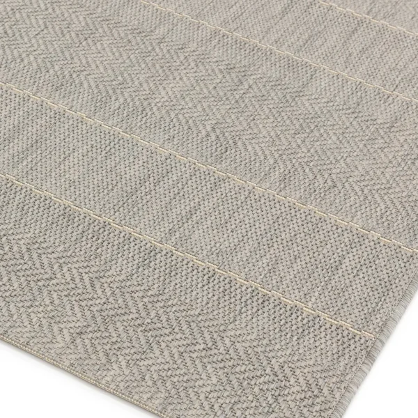 Covor bej modern outdoor model geometric Patio Beige Stripe 4 mm 80x150 cm PATI0801500003