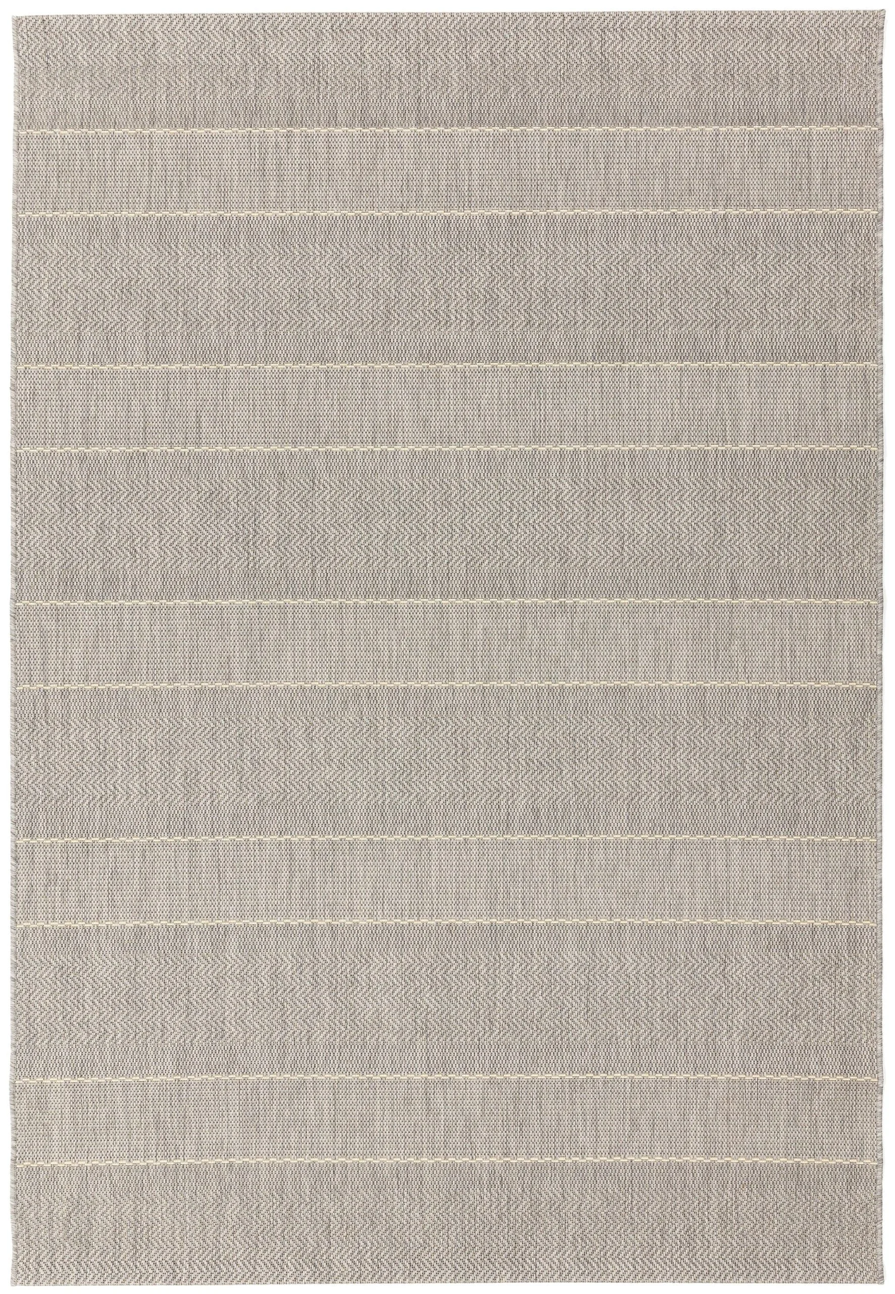 Covor bej modern outdoor model geometric Patio Beige Stripe 4 mm 120×170 cm PATI1201700003