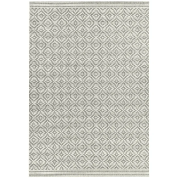 Covor gri modern outdoor model geometric Patio Diamond Grey 4 mm 80x150 cm PATI0801500011