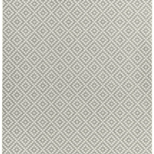 Covor gri modern outdoor model geometric Patio Diamond Grey 4 mm 80x150 cm PATI0801500011