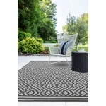 Covor mono modern outdoor model geometric Patio Diamond Mono 4 mm 80x150 cm PATI0801500012