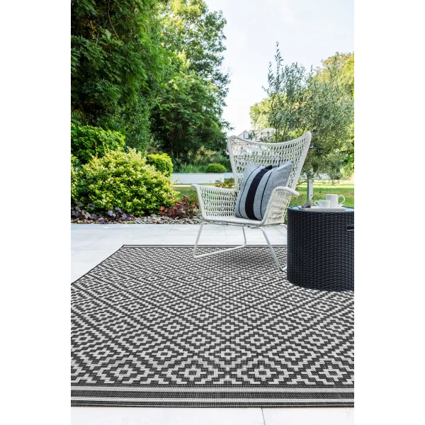 Covor mono modern outdoor model geometric Patio Diamond Mono 4 mm 80x150 cm PATI0801500012