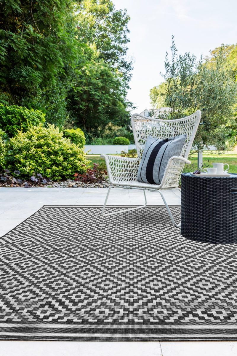Covor mono modern outdoor model geometric Patio Diamond Mono 4 mm 200x290 cm PATI2002900012 - imagine 2