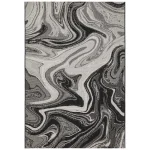 Covor negru modern outdoor model geometric Patio Black Marble 4 mm 80x150 cm PATI0801500019