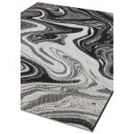 Covor negru modern outdoor model geometric Patio Black Marble 4 mm 80x150 cm PATI0801500019