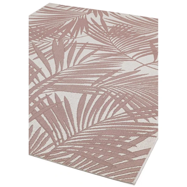 Covor roz modern outdoor model geometric Patio Pink Palm 4 mm 120x170 cm PATI1201700021