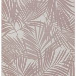 Covor roz modern outdoor model geometric Patio Pink Palm 4 mm 200×290 cm PATI2002900021