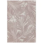 Covor roz modern outdoor model geometric Patio Pink Palm 4 mm 120x170 cm PATI1201700021