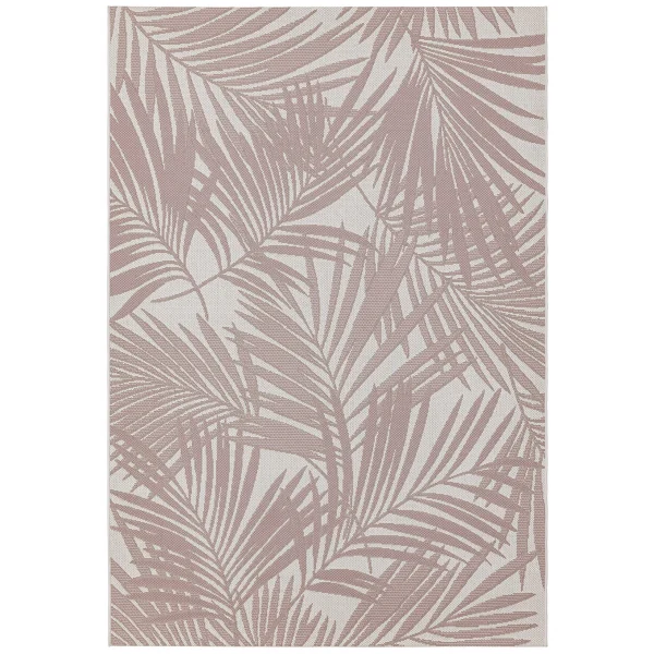 Covor roz modern outdoor model geometric Patio Pink Palm 4 mm 120x170 cm PATI1201700021