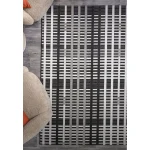 Covor negru modern outdoor model geometric Patio Black Grid 4 mm 80x150 cm PATI0801500022