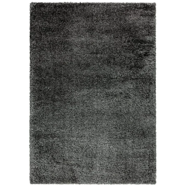 Covor pufos gri modern model uni Payton Charcoal 45 mm 80x150 cm PAYT080150CHAR