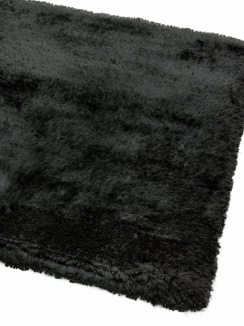 Covor pufos negru lucrat manual modern model uni Plush Black 75 mm 120x170 cm PLUS120170BLAC - imagine 3