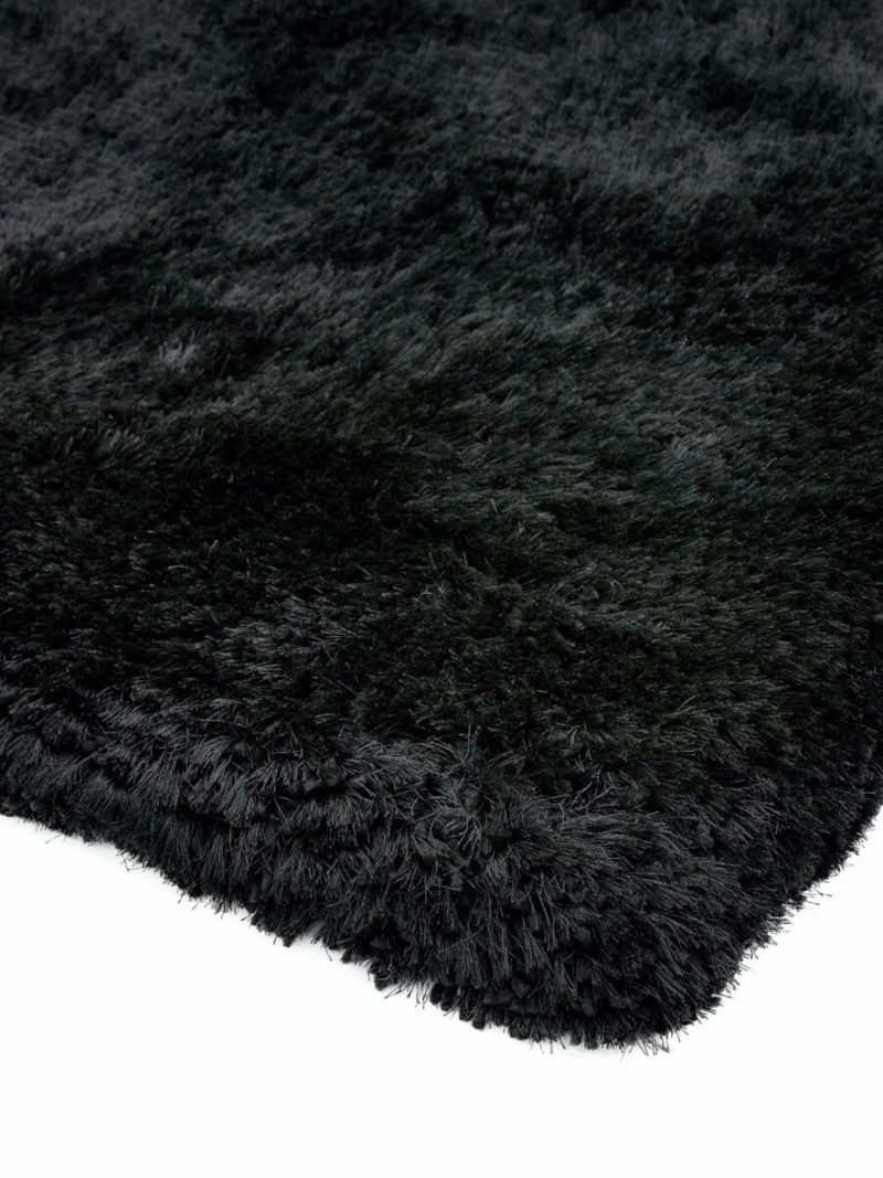 Covor pufos negru lucrat manual modern model uni Plush Black 75 mm 120x170 cm PLUS120170BLAC - imagine 4