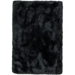 Covor pufos negru lucrat manual modern model uni Plush Black 75 mm 120×170 cm PLUS120170BLAC