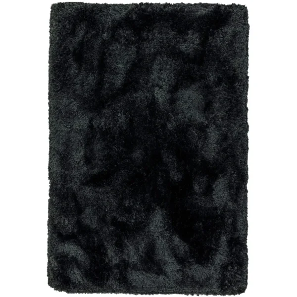 Covor pufos negru lucrat manual modern model uni Plush Black 75 mm 120x170 cm PLUS120170BLAC