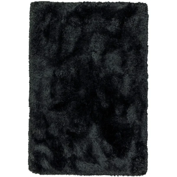 Covor pufos negru lucrat manual modern model uni Plush Black 75 mm 140x200 cm PLUS140200BLAC