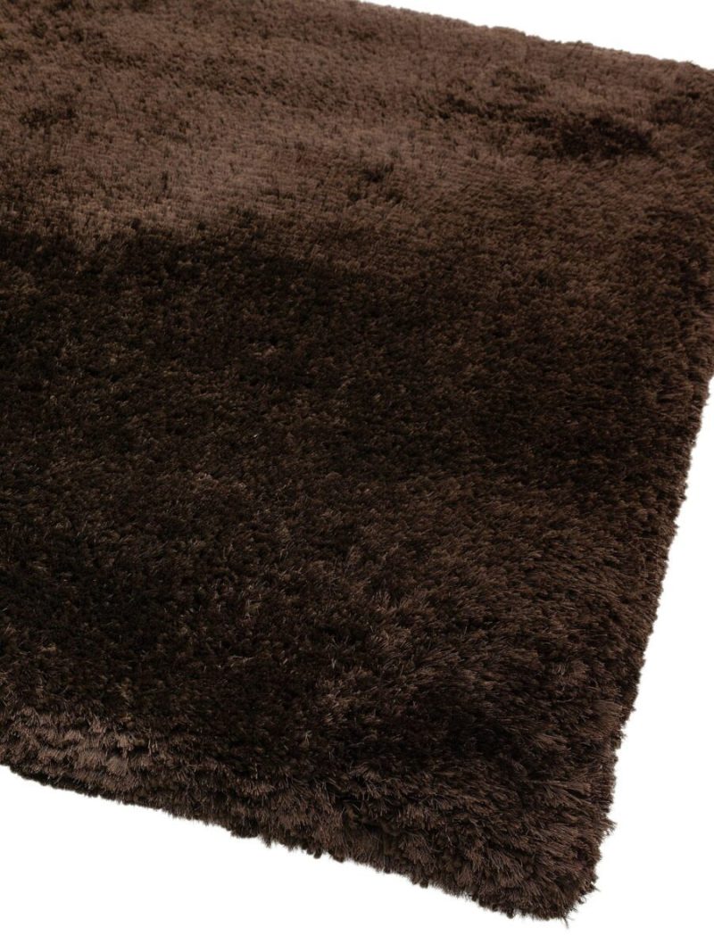 Covor pufos dark maro lucrat manual modern model uni Plush Dark Chocolate 75 mm 70x140 cm PLUS070140CHOC - imagine 3