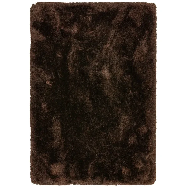 Covor pufos dark maro lucrat manual modern model uni Plush Dark Chocolate 75 mm 120x170 cm PLUS120170CHOC