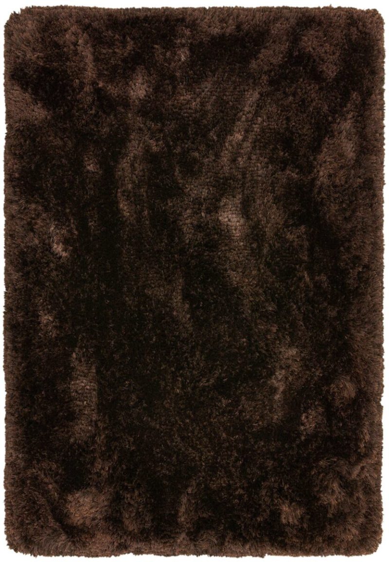 Covor pufos dark maro lucrat manual modern model uni Plush Dark Chocolate 75 mm 140x200 cm PLUS140200CHOC