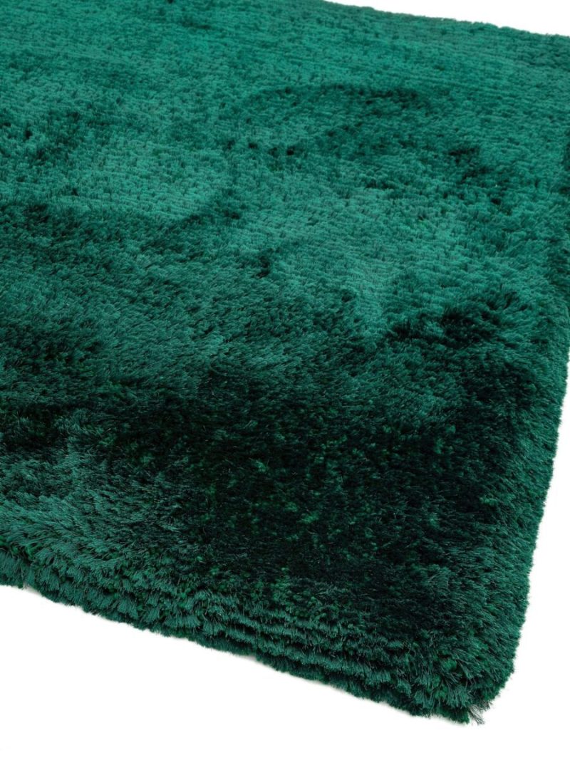 Covor pufos verde lucrat manual modern model uni Plush Emerald 75 mm 120x170 cm PLUS120170EMER - imagine 4