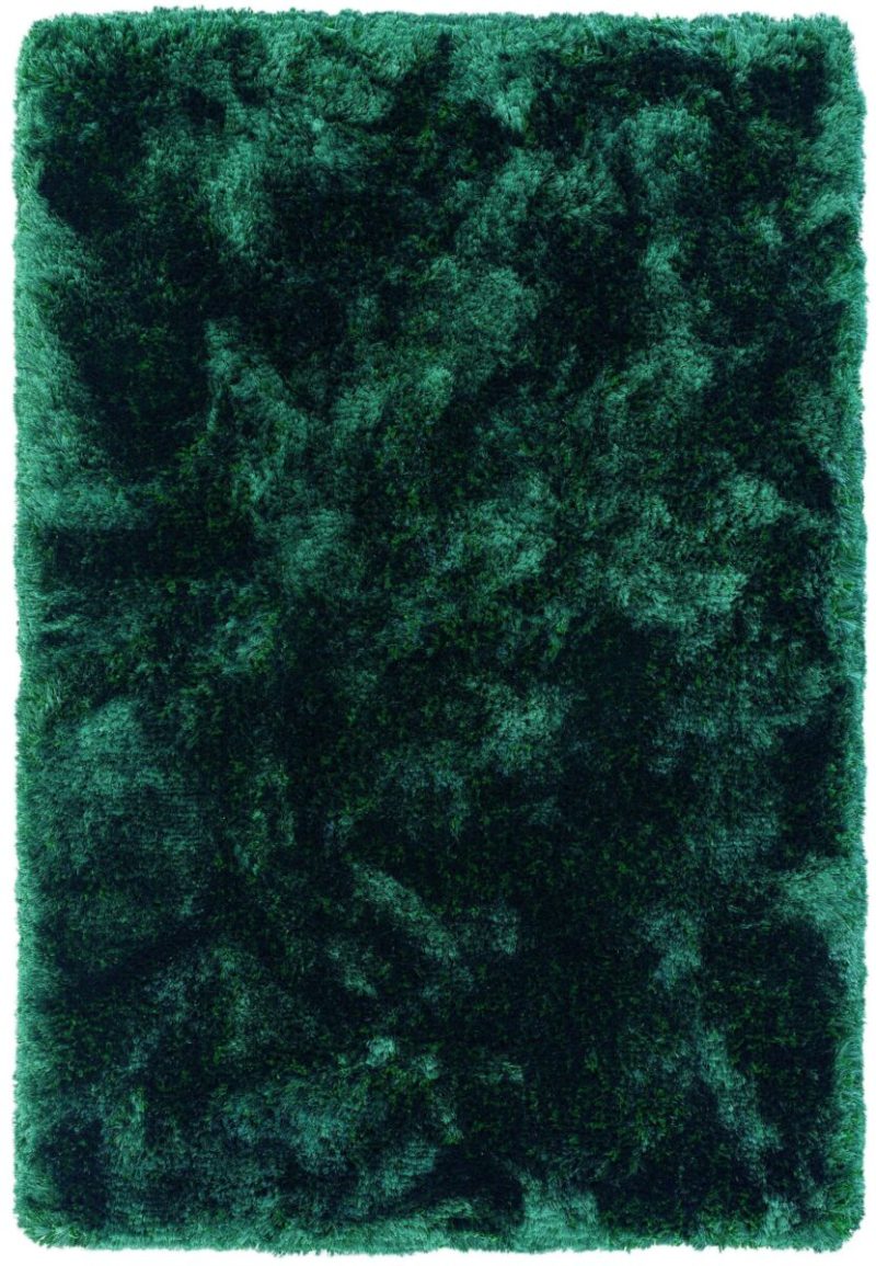 Covor pufos verde lucrat manual modern model uni Plush Emerald 75 mm 140x200 cm PLUS140200EMER