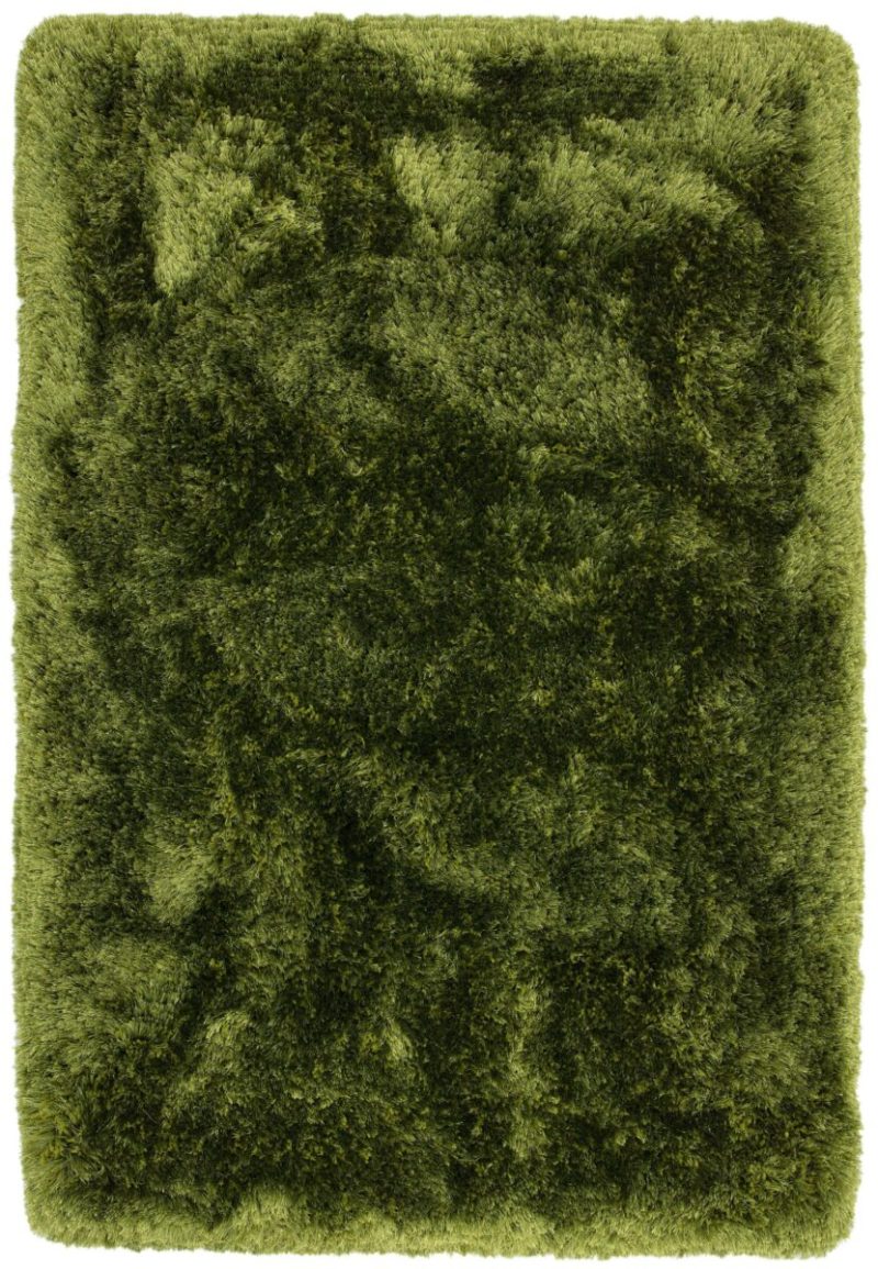 Covor pufos verde lucrat manual modern model uni Plush Green 75 mm 120x170 cm PLUS120170GREE - imagine 2