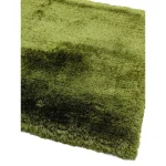 Covor pufos verde lucrat manual modern model uni Plush Green 75 mm 70x140 cm PLUS070140GREE
