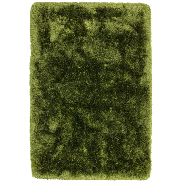 Covor pufos verde lucrat manual modern model uni Plush Green 75 mm 160x230 cm PLUS160230GREE