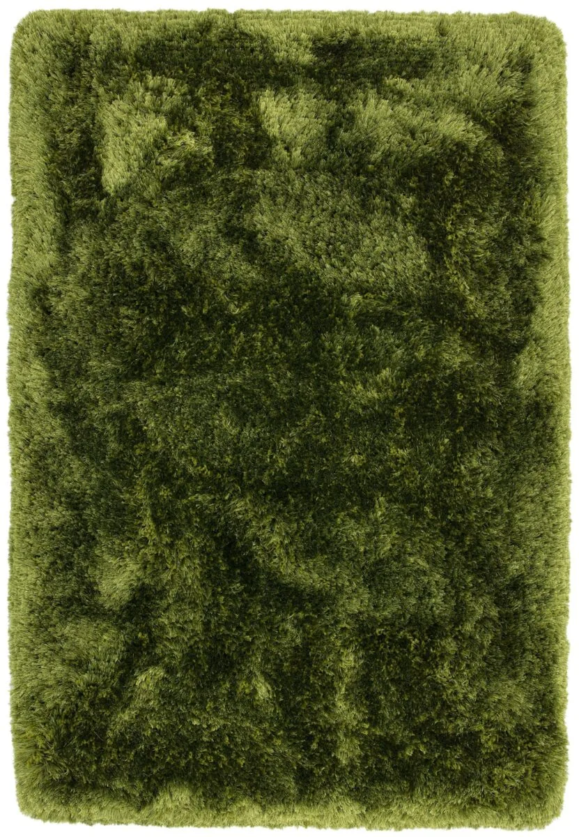 Covor pufos verde lucrat manual modern model uni Plush Green 75 mm 160×230 cm PLUS160230GREE