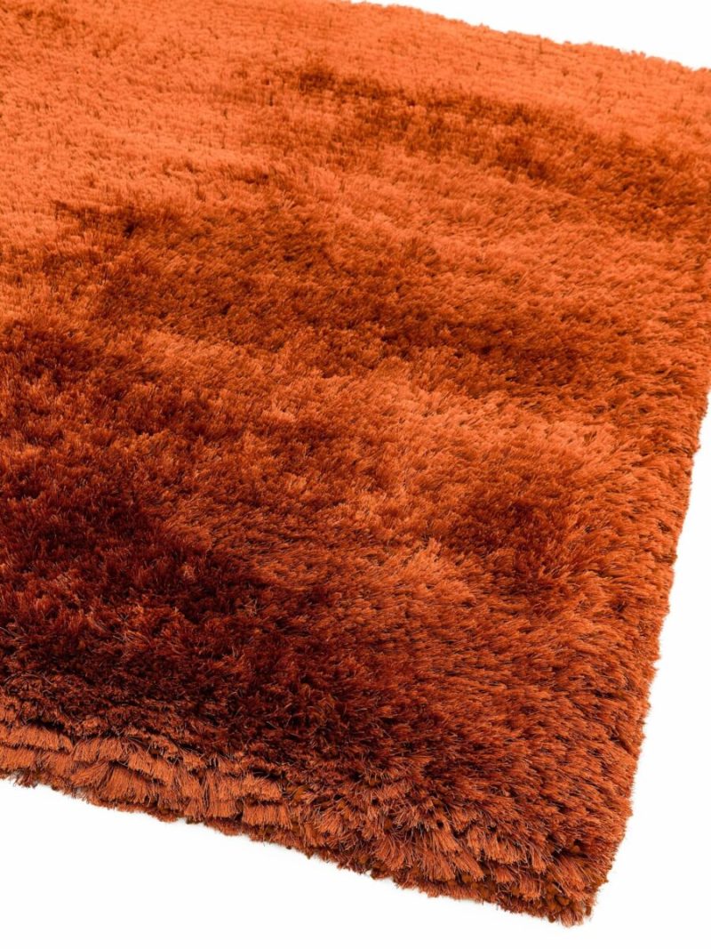 Covor pufos lucrat manual modern model uni Plush Rust 75 mm 70x140 cm PLUS070140RUST - imagine 4