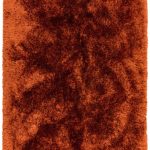 Covor pufos lucrat manual modern model uni Plush Circle Rust 75 mm 150×150 cm PLUS150150RUST