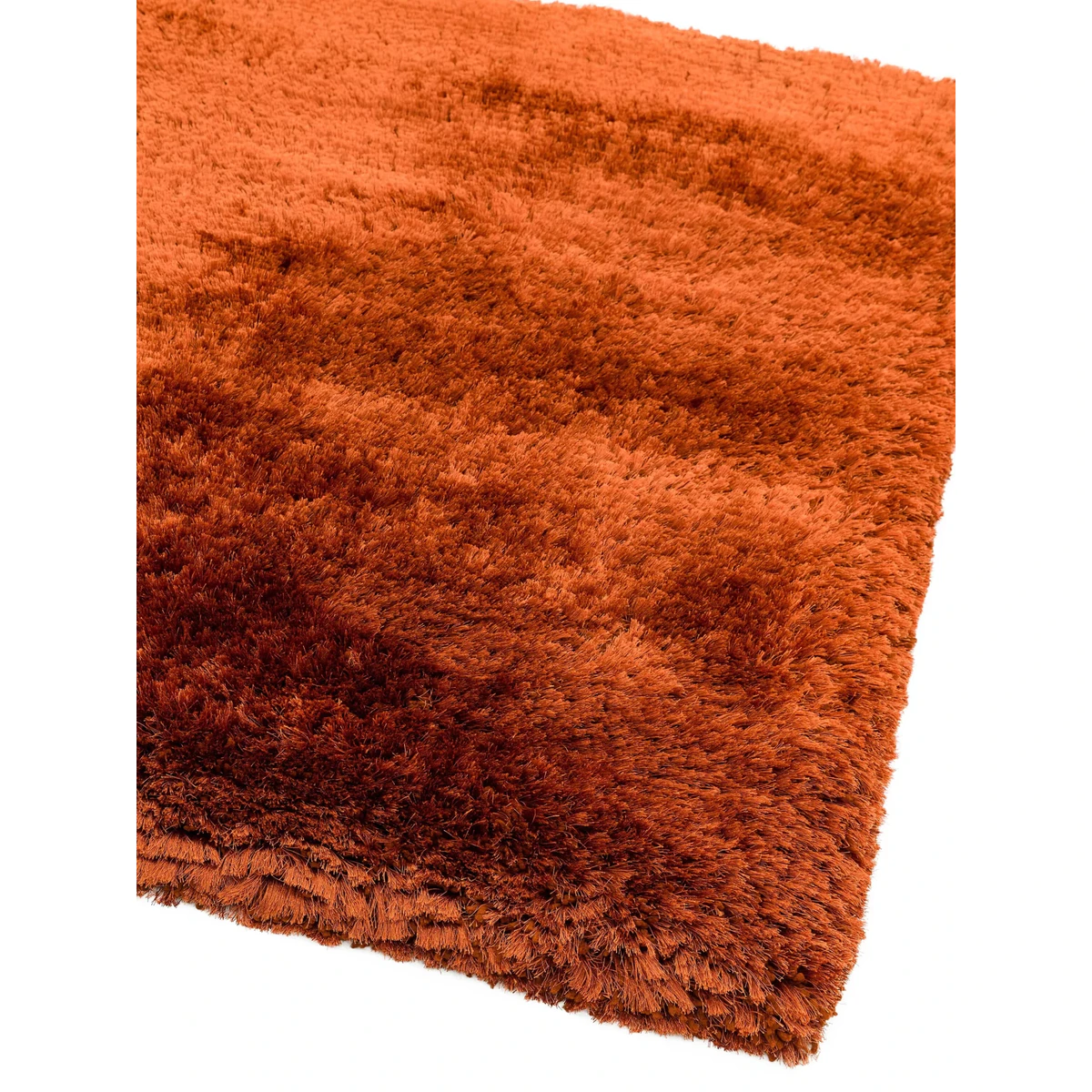 Covor pufos lucrat manual modern model uni Plush Circle Rust 75 mm 150x150 cm PLUS150150RUST