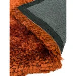 Covor pufos lucrat manual modern model uni Plush Circle Rust 75 mm 150x150 cm PLUS150150RUST