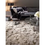Covor pufos sand lucrat manual modern model uni Plush Sand 75 mm 200x300 cm PLUS200300SAND