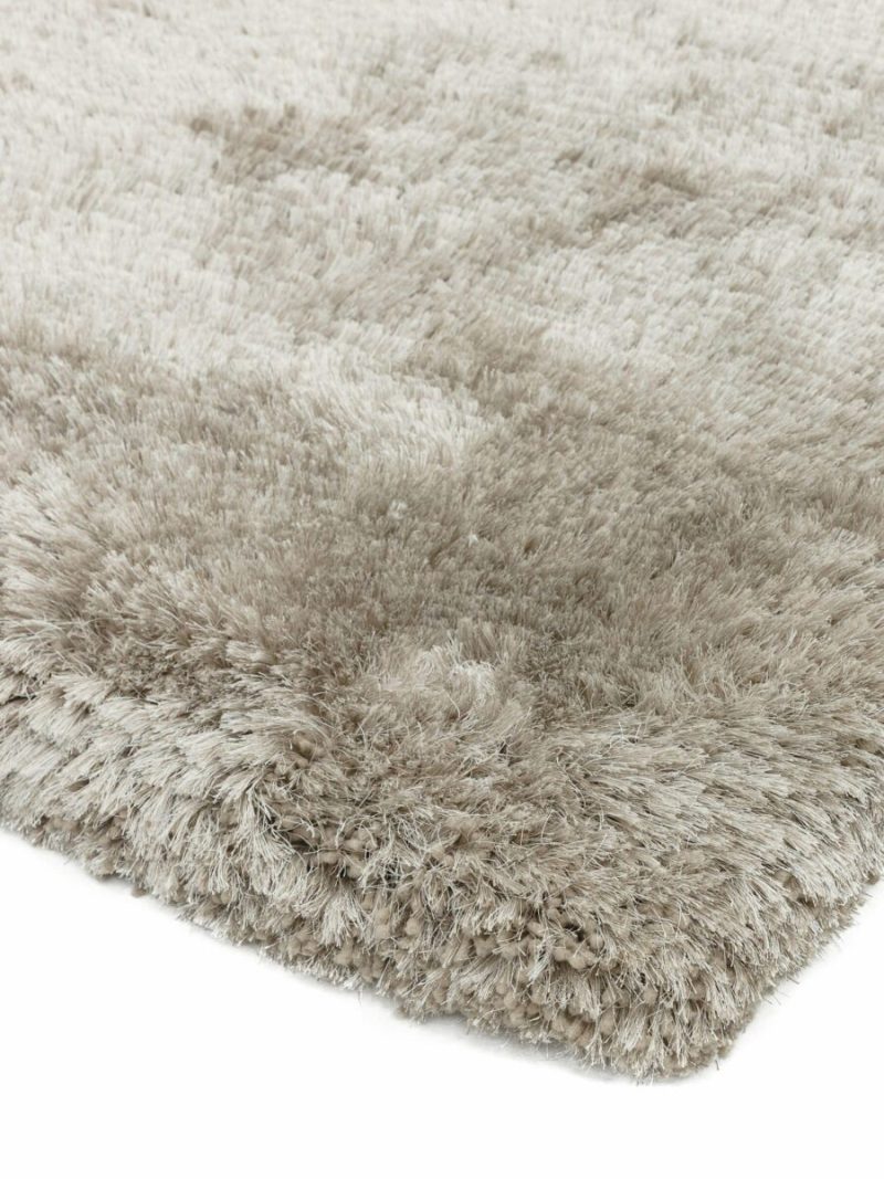 Covor pufos sand lucrat manual modern model uni Plush Sand 75 mm 70x140 cm PLUS070140SAND - imagine 4