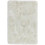 Covor pufos alb lucrat manual modern model uni Plush White 75 mm 200×300 cm PLUS200300WHIT