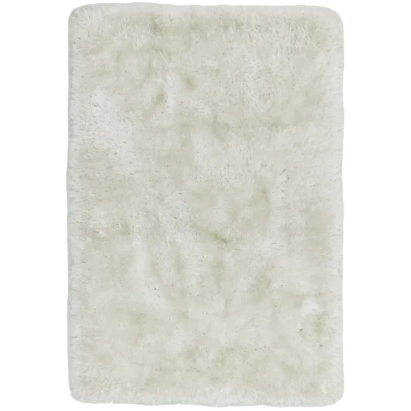 Covor pufos alb lucrat manual modern model uni Plush White 75 mm 200x300 cm PLUS200300WHIT