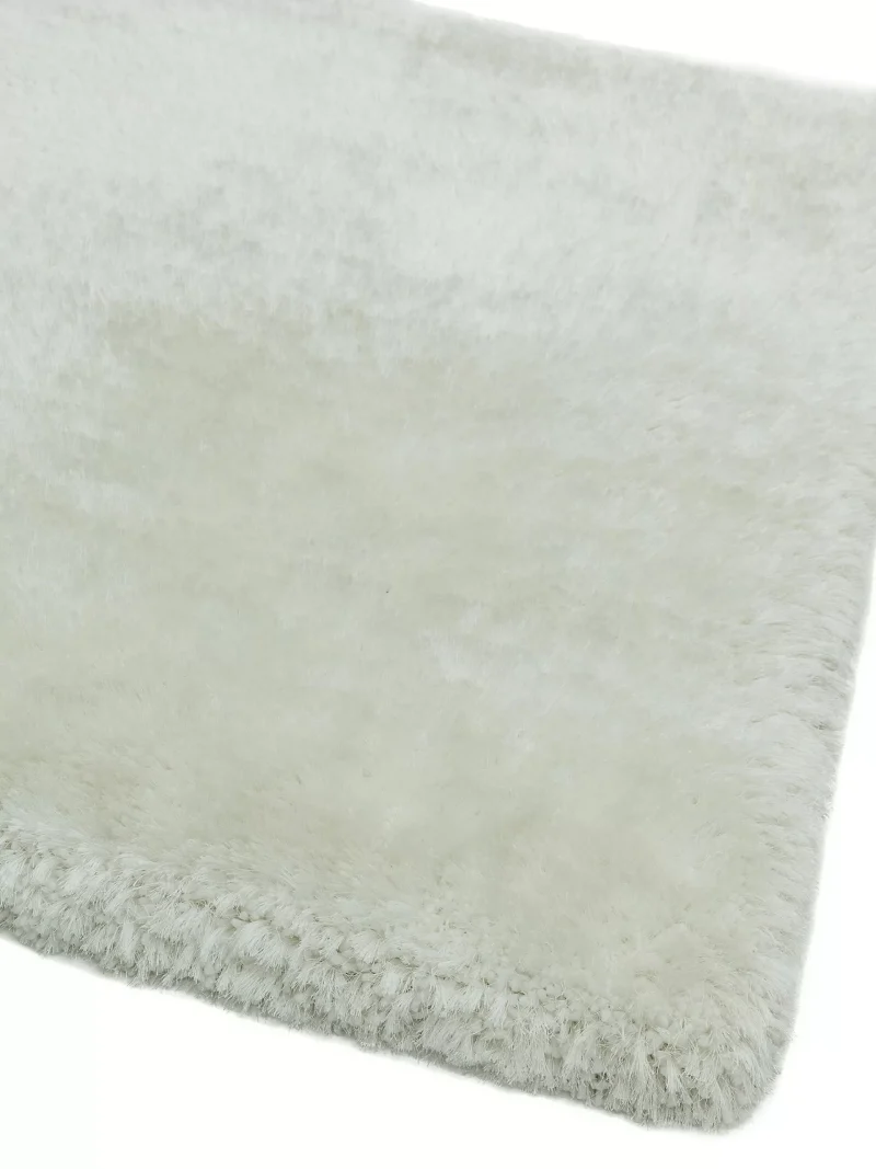 Covor pufos alb lucrat manual modern model uni Plush Circle White 75 mm 150x150 cm PLUS150150WHIT - imagine 3