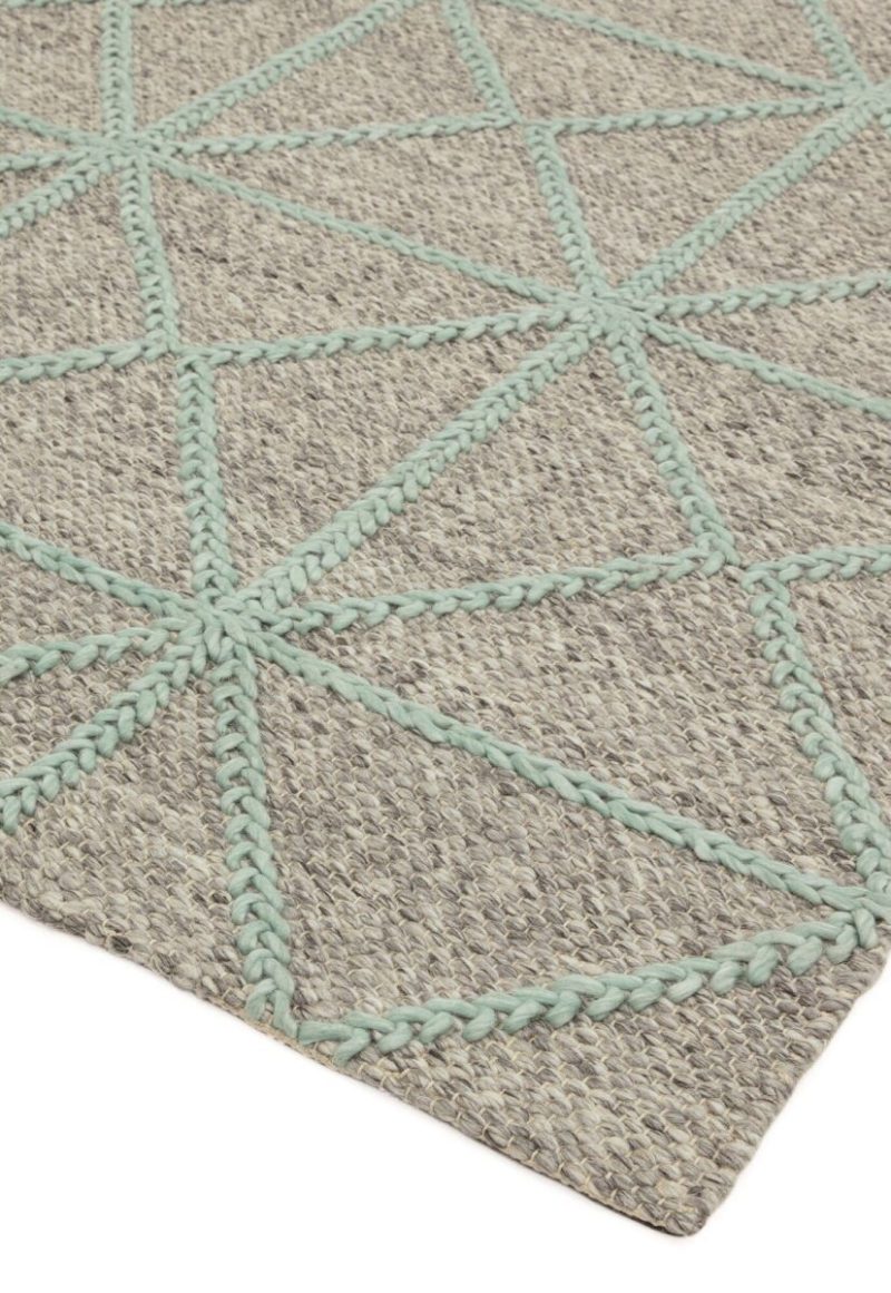Covor pufos mint lucrat manual modern model uni Prism Mint 75 mm 120x170 cm PRIS120170MINT - imagine 3