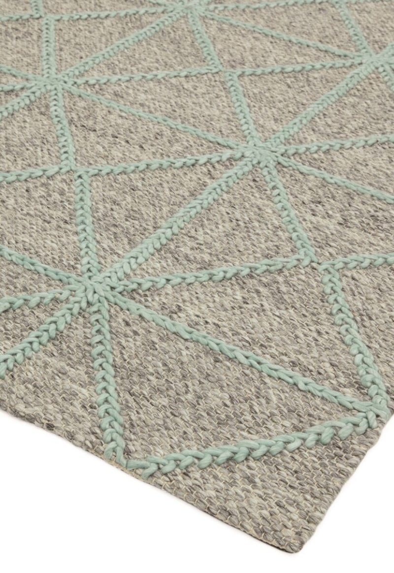 Covor pufos mint lucrat manual modern model uni Prism Mint 75 mm 120x170 cm PRIS120170MINT - imagine 4